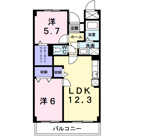 ア・ラ・モードＵ 2階の物件の間取図