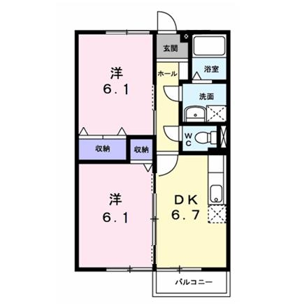 ファミール旭ケ丘Ⅰ 2階の物件の間取図