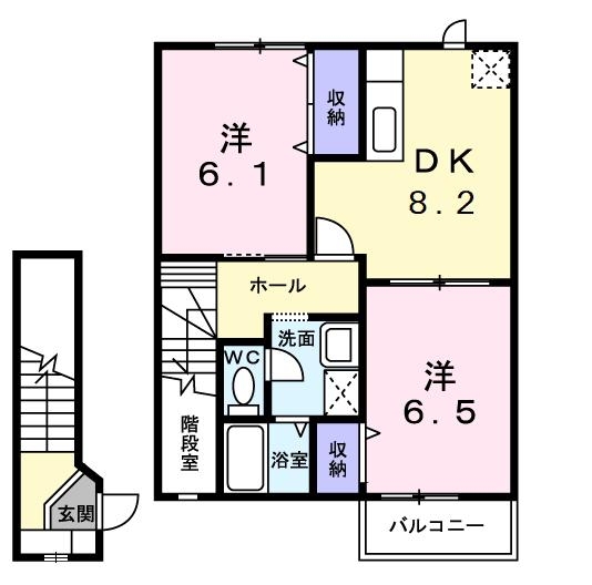 アーバンハイツⅠ 2階の物件の間取図