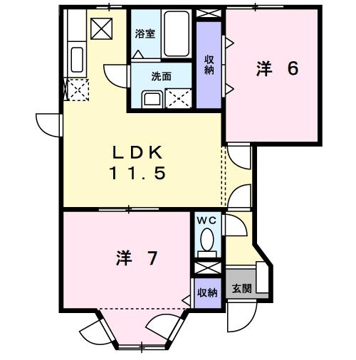 アン・プレーヌＣ 1階の物件の間取図