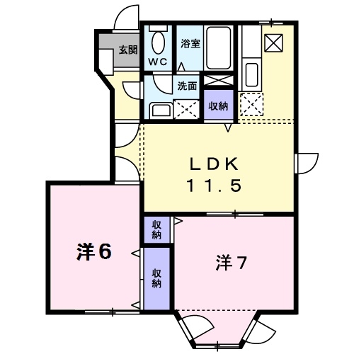 フォンテーヌ・Ⅱ 1階の物件の間取図