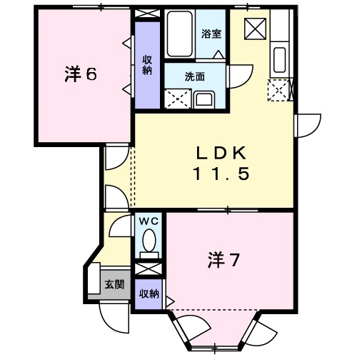 アヴニールA 1階の物件の間取図