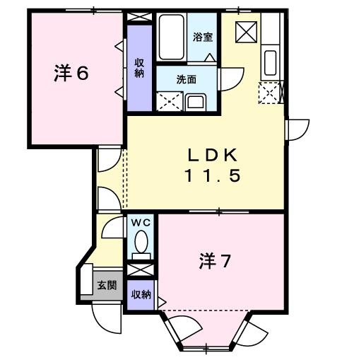エレガンテ・Ｍ　Ⅱ 1階の物件の間取図