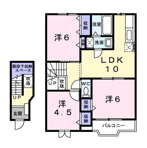 エレガンテ・Ｍ　Ⅱ 2階の物件の間取図