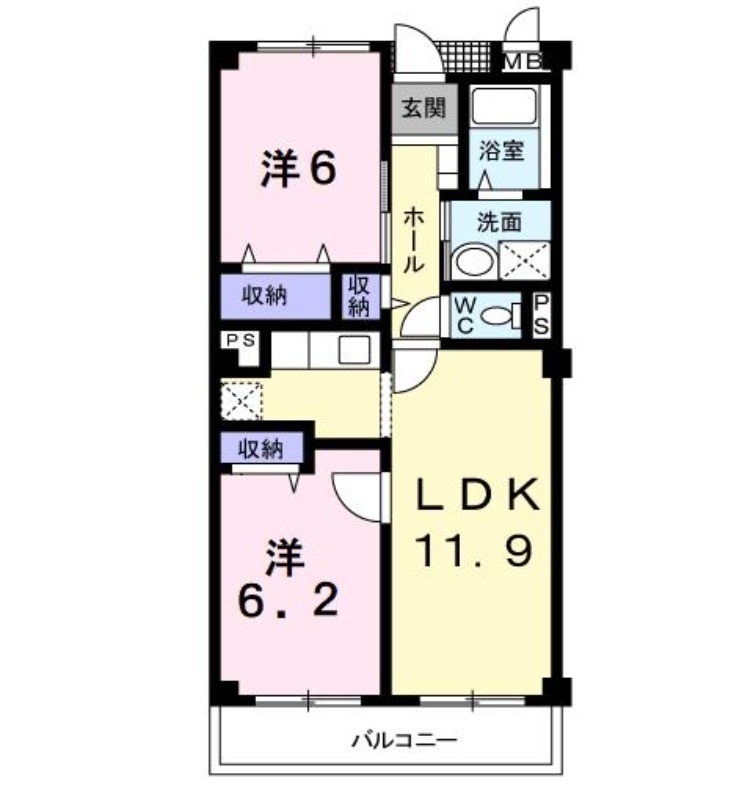 マウントリヴァ2001 2階の物件の間取図