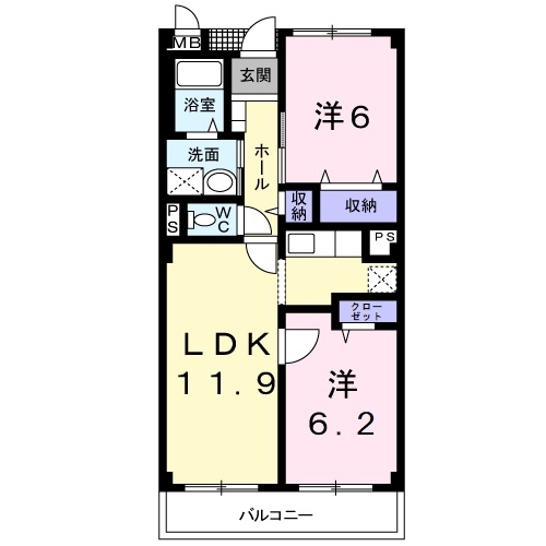 マウントリヴァ2001 3階の物件の間取図