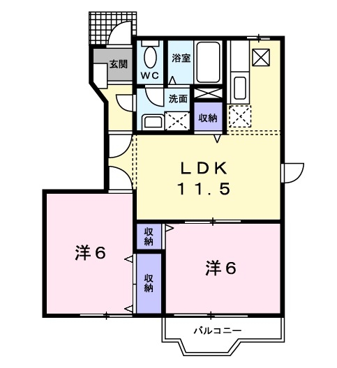 K・レジデンスⅡ 1階の物件の間取図