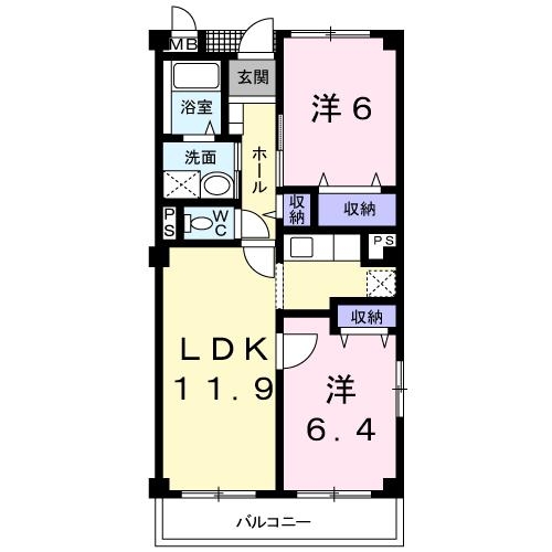 パルテールＡ 2階の物件の間取図