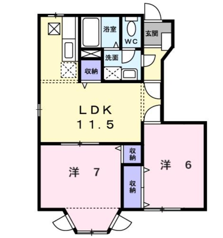 エスペランスⅡ 1階の物件の間取図