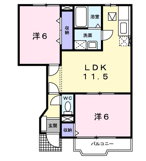 スウィート　オーシャンＢ 1階の物件の間取図