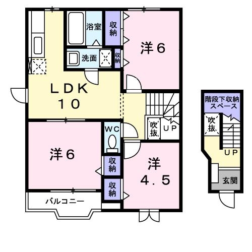 スウィート　オーシャンＤ 2階の物件の間取図