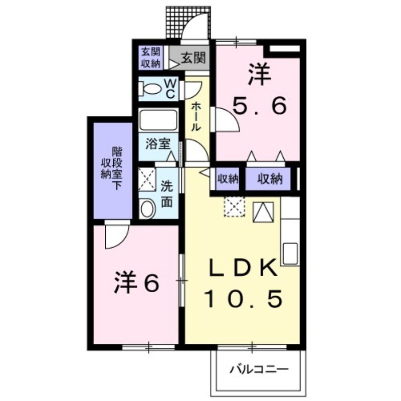 ボンジュールⅠ 1階の物件の間取図