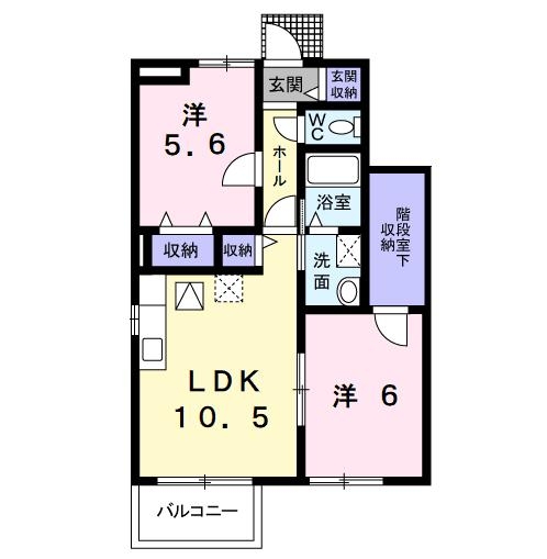 ボンジュールⅠ 1階の物件の間取図
