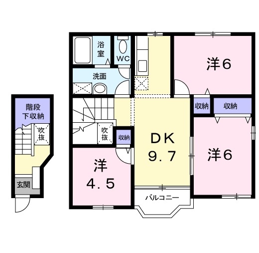 ヴィラ　サンライズ　ドリームⅡ 2階の物件の間取図