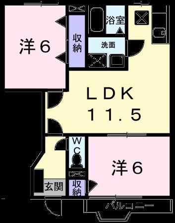 クラ－ル・アイＡ 1階の物件の間取図