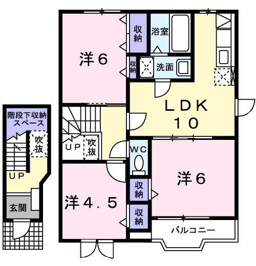 メゾン・ド・Ｙ．Ｎ．Ｉ　Ⅰ 2階の物件の間取図