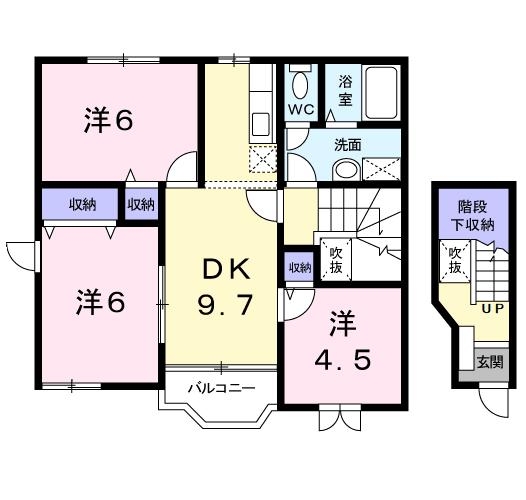 ソフィーシアＢ 2階の物件の間取図