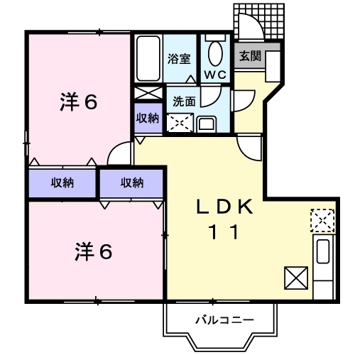 エヌ．アメニティＡ 1階の物件の間取図