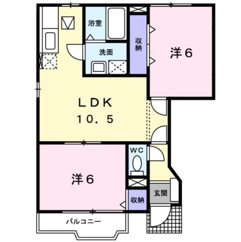 クレーデレ ドーノ ヨッシーⅡ 1階の物件の間取図