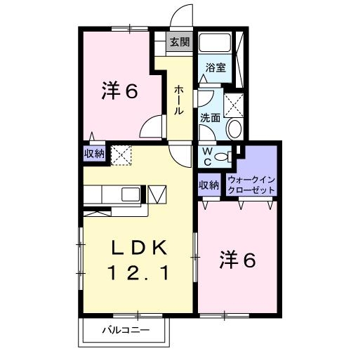 プラトーＡ 1階の物件の間取図