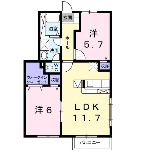 プラトーＢ 1階の物件の間取図