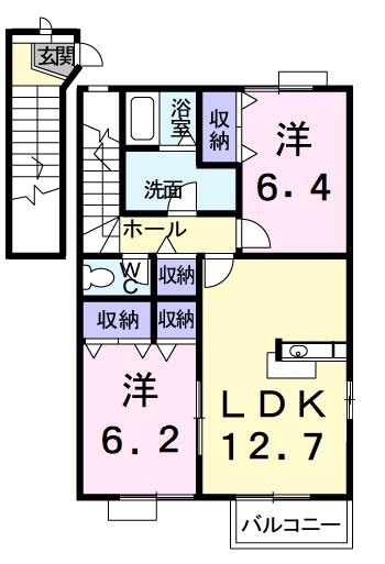 グラン　ヴェルジェＤ 2階の物件の間取図