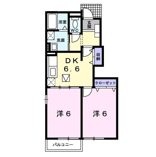 コンフォルターブルⅢ 1階の物件の間取図