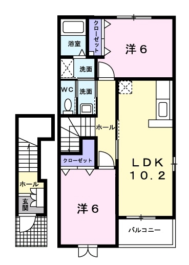 コンフォルターブルⅣ 2階の物件の間取図