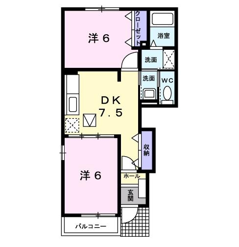 レジデンスⅤ 1階の物件の間取図