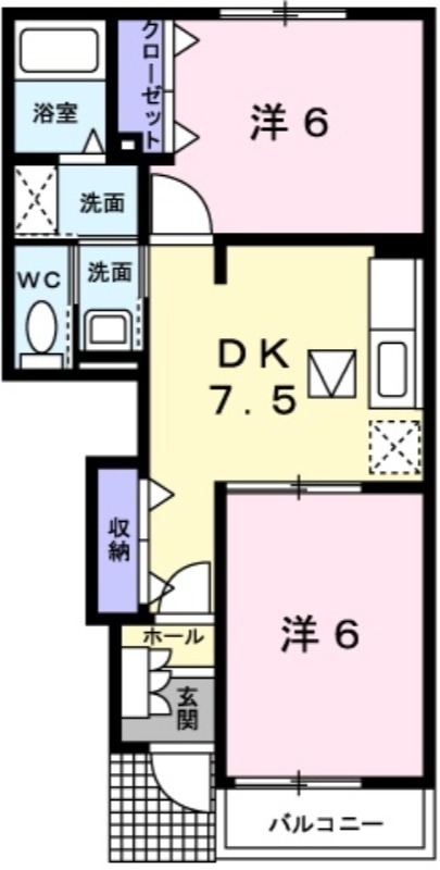 アルカンシエルⅢ 1階の物件の間取図