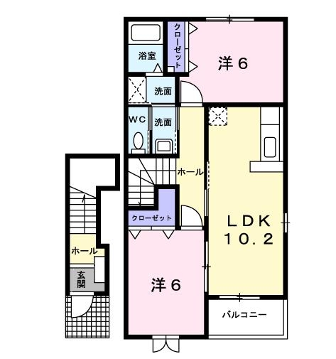 アンジュメゾン　Ⅱ 2階の物件の間取図