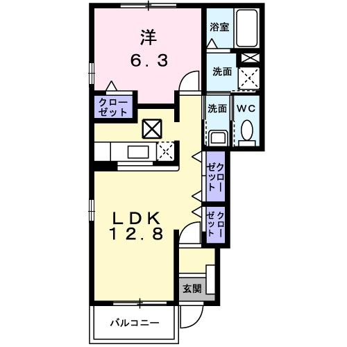 マウントリヴァⅥ 1階の物件の間取図
