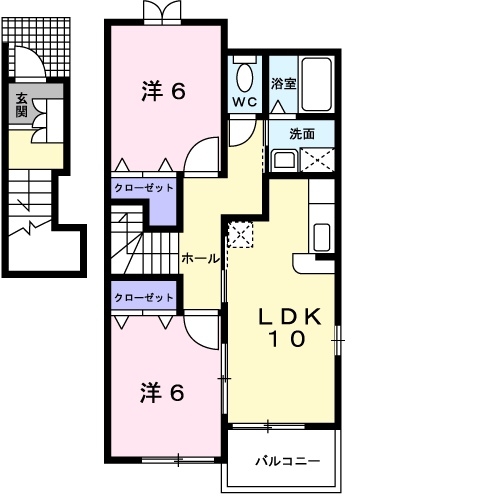 ソシア Ⅰ 2階の物件の間取図