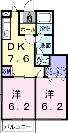エトワール B 1階の物件の間取図