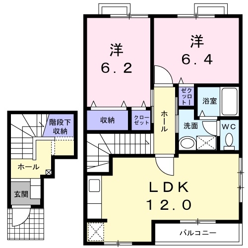 エトワール　Ｃ 2階の物件の間取図