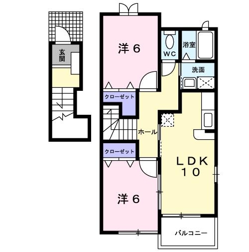 カーサ　エテルノⅡ 2階の物件の間取図
