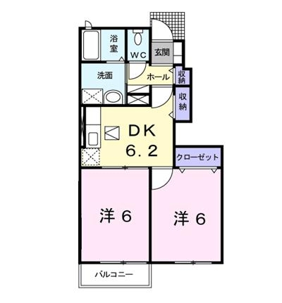 プレッソ前野　Ⅰ 1階の物件の間取図
