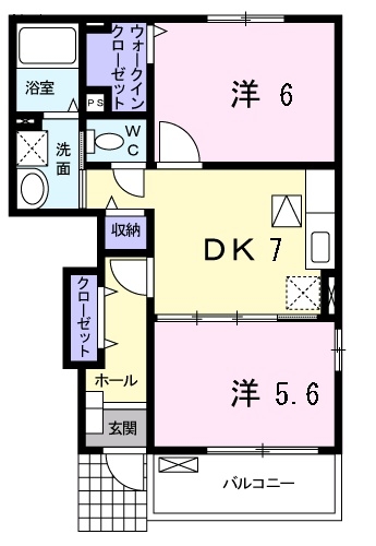 フォンテーヌⅧ 1階の物件の間取図