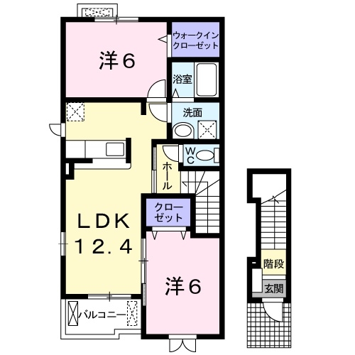 イーストブロードⅠ 2階の物件の間取図