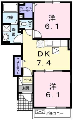 クレアール 1階の物件の間取図