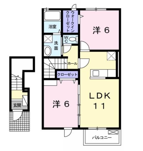 ルピナスＡ 2階の物件の間取図