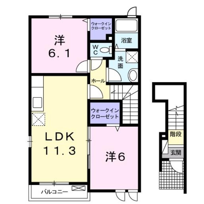 シャルロットⅢ 2階の物件の間取図
