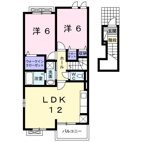 ジャムタウン　Ｎ 2階の物件の間取図