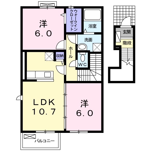 アヴニールⅦ 2階の物件の間取図