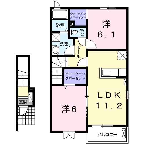 エクセランメゾンＣ 2階の物件の間取図
