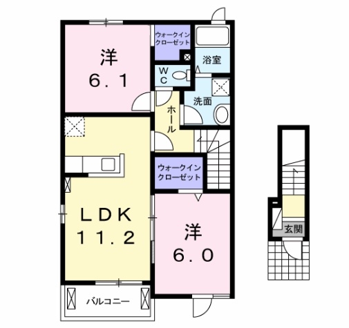 アクアポートⅠ 2階の物件の間取図