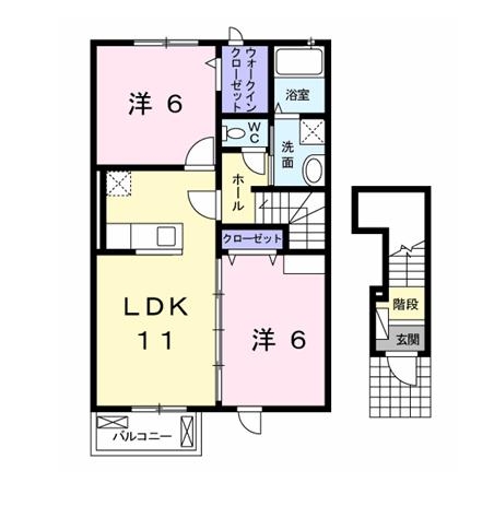 フォーシーズンⅡ 2階の物件の間取図
