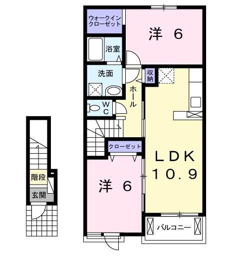 ライツ 2階の物件の間取図