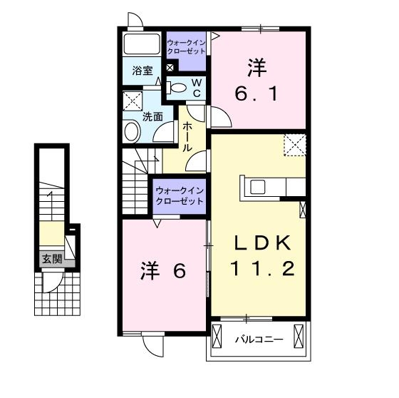 レジデンス オオギⅡ 2階の物件の間取図