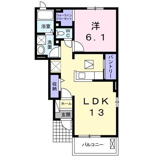 アルファードＤ 1階の物件の間取図